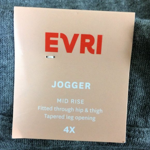 EVRI Ribbed Hem Cotton Blend Jogger Pants 4X - Picture 8 of 11